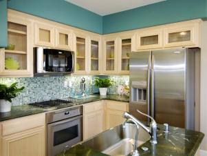 Kitchen with Glass Tile Backsplash