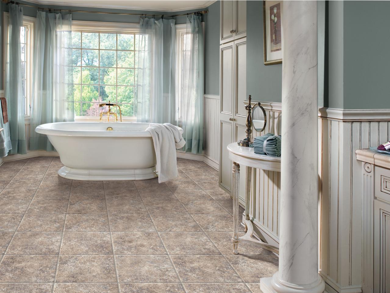 Linoleum bathroom deals flooring