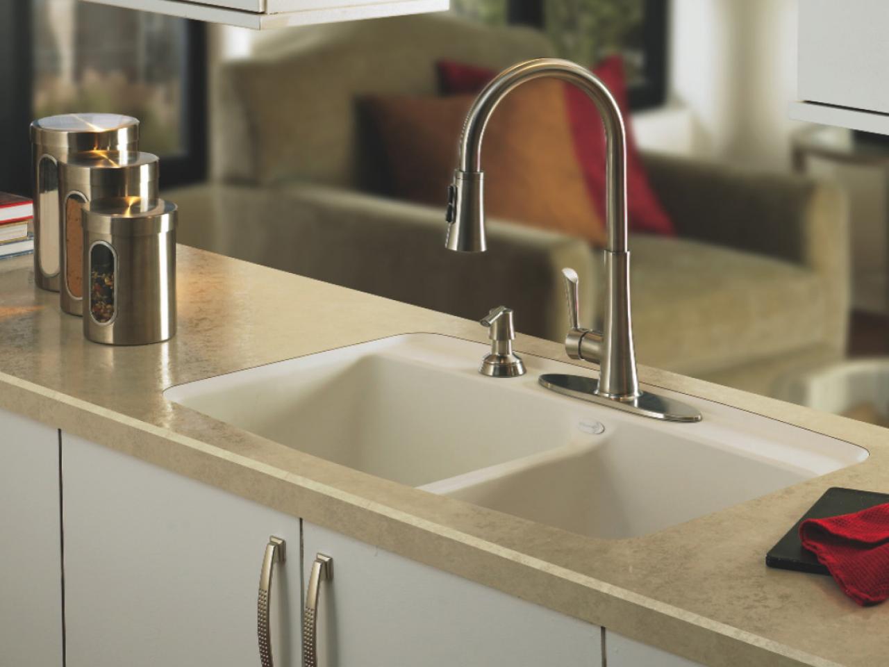 laminate countertop with farmhouse sink