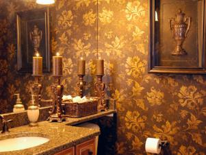 Wall Covering Makes Bold Statement in Powder Room