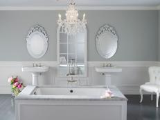 Elegant Bathroom With Two-Person Bathtub 