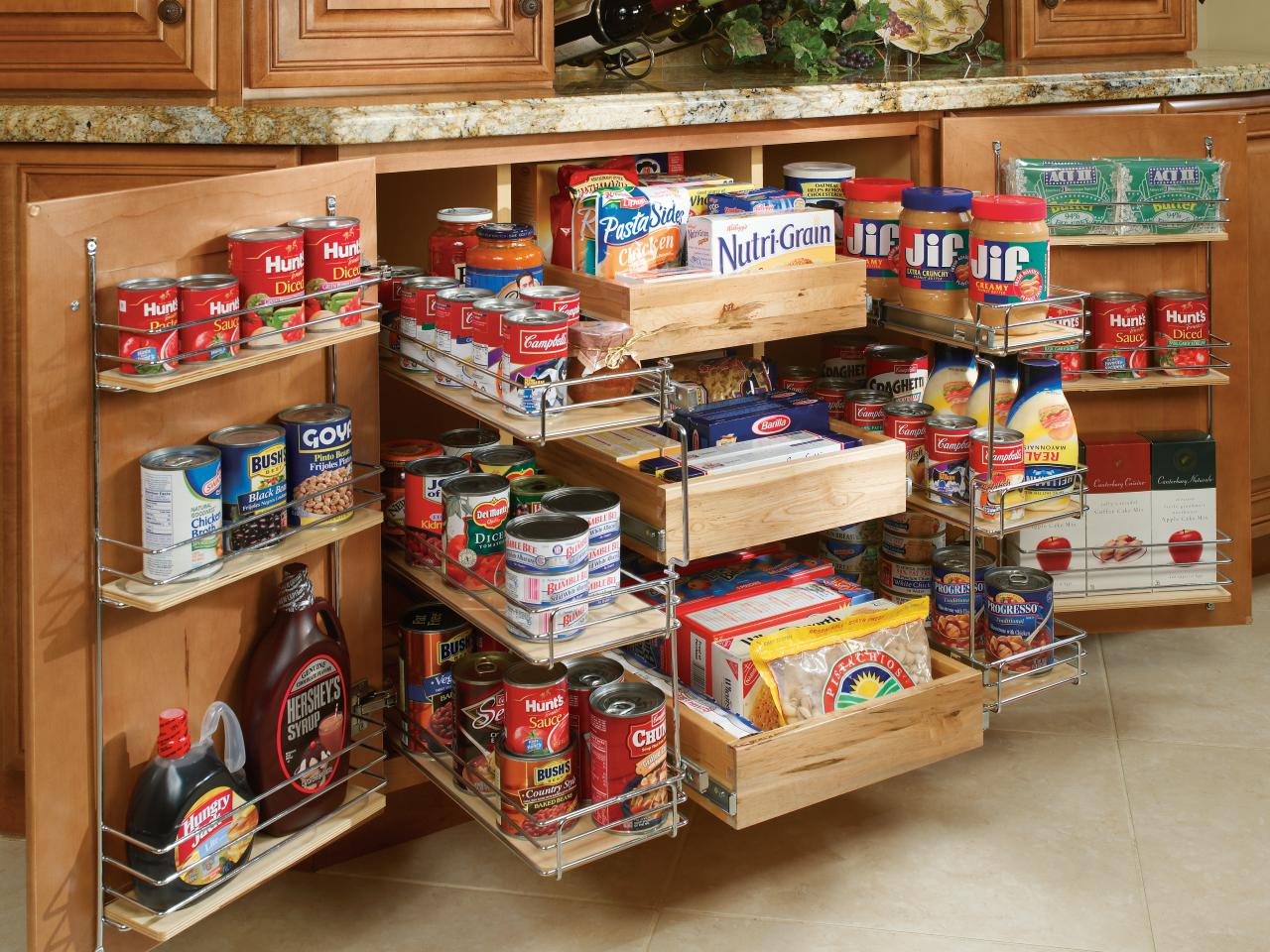 Pullout Pantry Shelving Solutions, Under Counter Shelving Ideas
