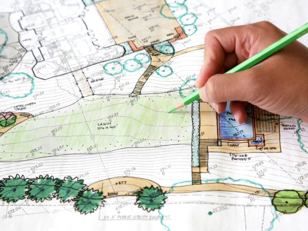 garden design drawing symbols