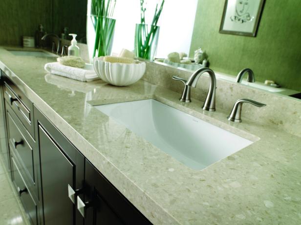 Choosing Bathroom Countertops, Molded Sink Vanity Top