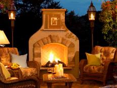 Outdoor Great Room Fireplace Lantern