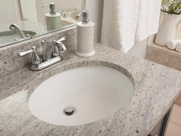 bathroom granite countertop with undermount sink