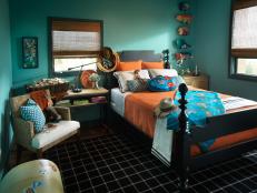 Inspired by Disney-Pixar's beloved film Toy Story, the children's bedroom pairs a vibrant color palette with decor that connects the space to its desert location.