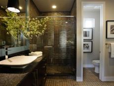 Master Bath with Vessel Sink, Large Shower and Separate Toilet