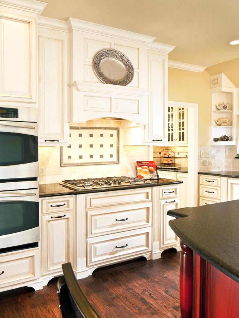 Traditional Kitchen With White Cabinetry