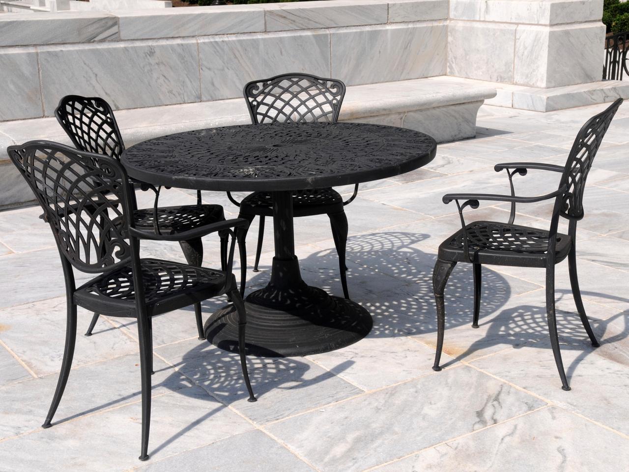 metal iron patio set