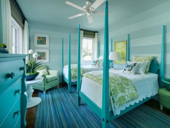 Twin suite bedroom of the HGTV Dream Home 2013 located on Kiawah Island in South Carolina.
