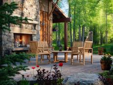 Stone Patio and Fireplace 