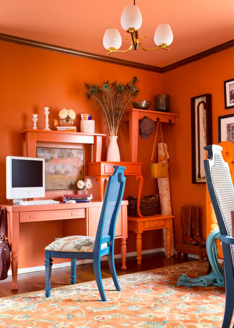 Room Decorated with Multiple Shades of Orange