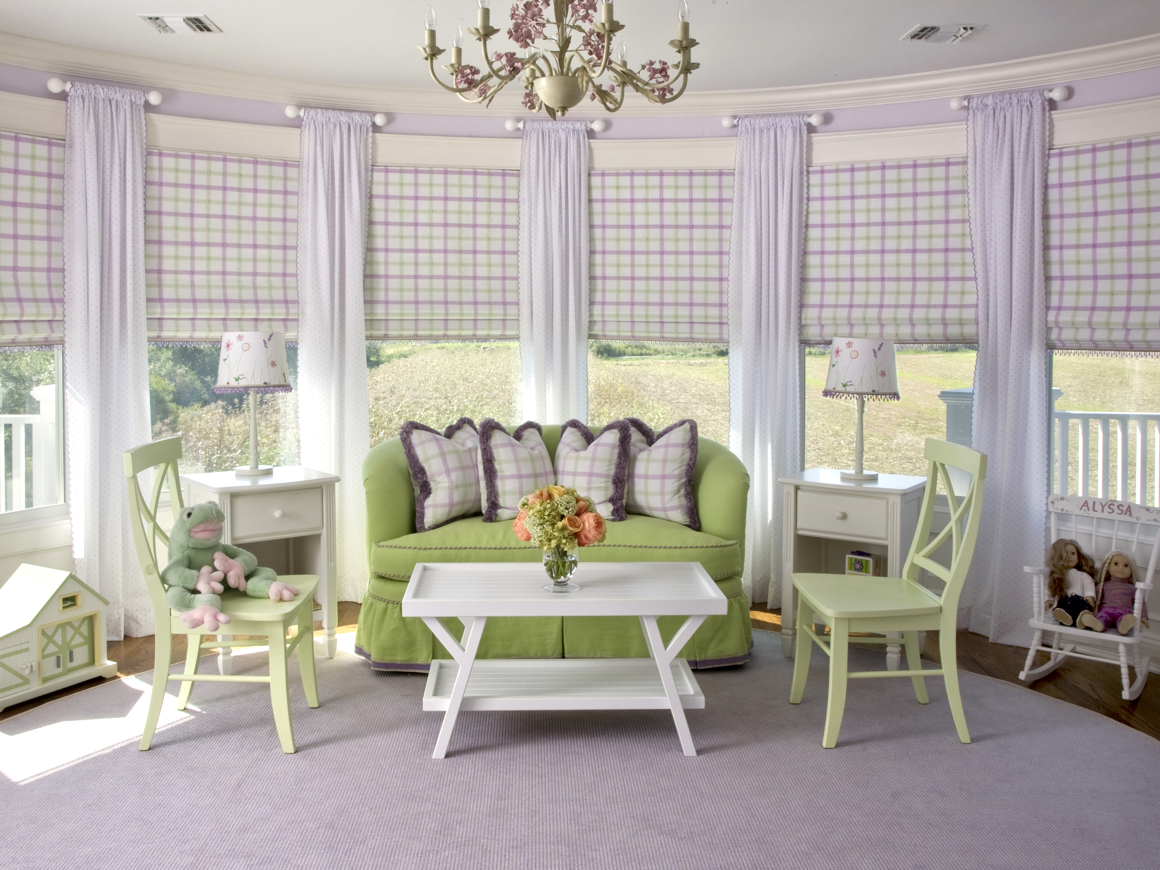 DECORATION WITH BOWS Children Bedroom Window Curtains 