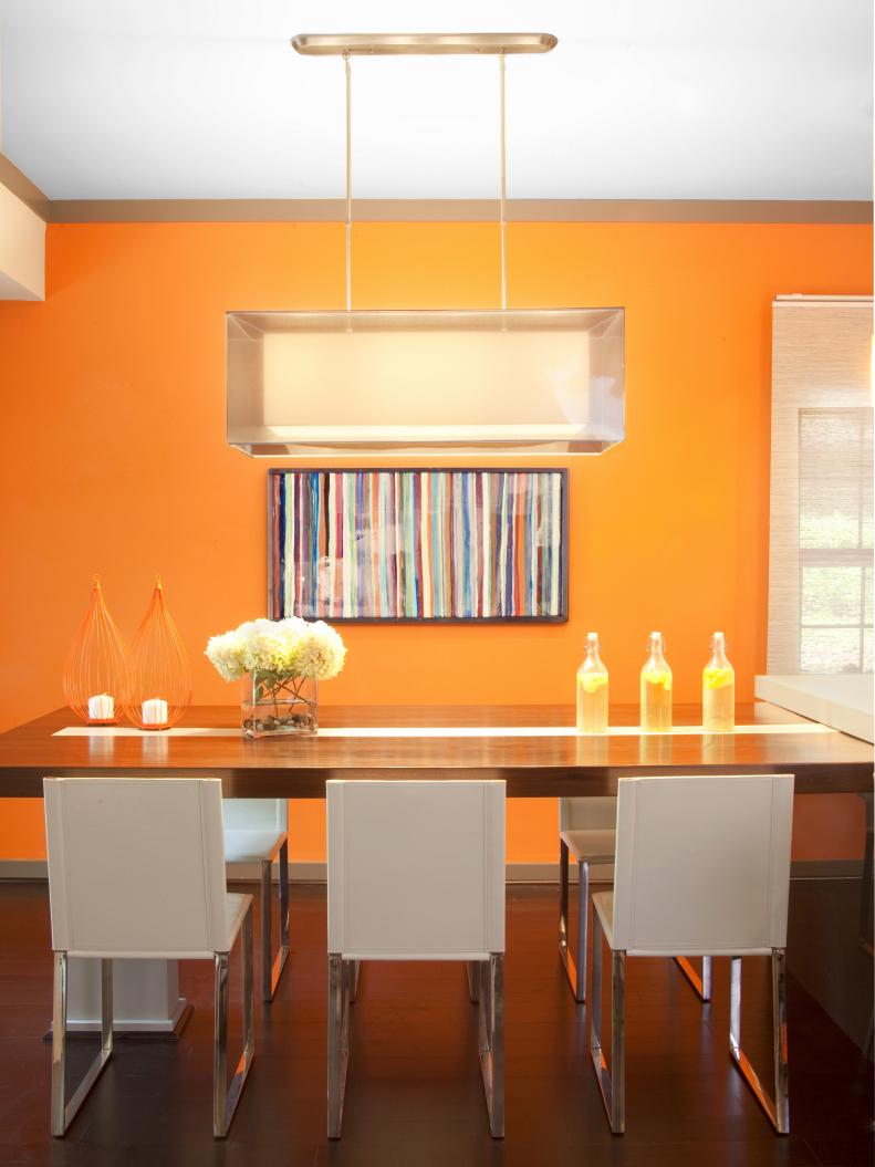 Vibrant Orange Dining Room 