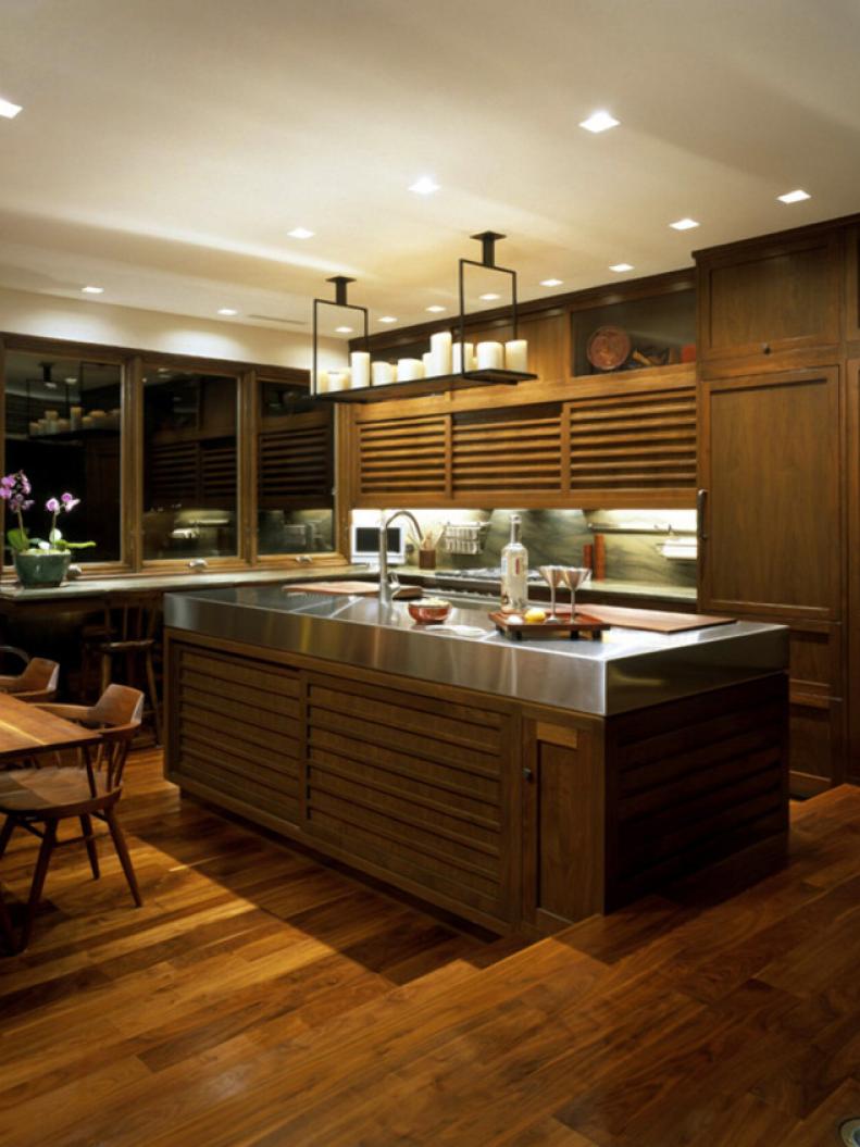 Contemporary Kitchen with Wood and Stainless Steel 
