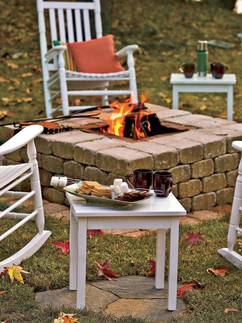 Fire Pit With Rocking Chairs 