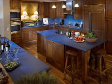 Rustic blue kitchen