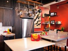 The kitchen area in the loft of Joel Thomas and Bryce Huguenin , after redesign by Design Star winner and Host Meg Caswell, as seen on HGTV's Great Rooms, season 2 .AFTER 2