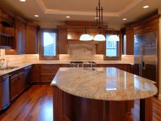 Open kitchen and island