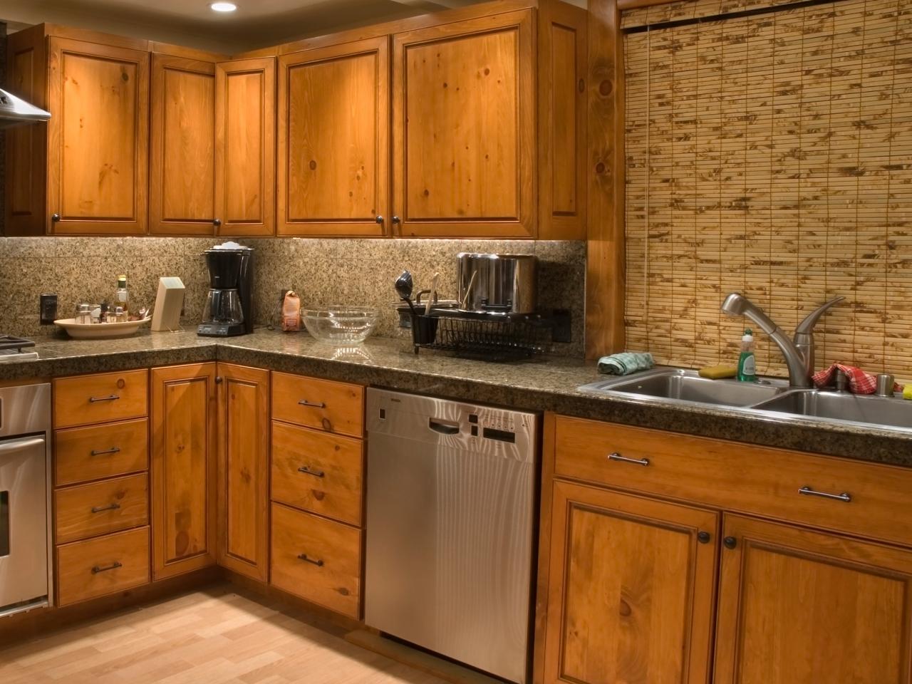 Brown Natural Oak Kitchen Cabinet rustic kitchen with unfinished cabinet doors