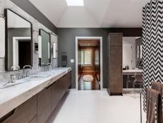 This is a family friendly modern designed bathroom. The restraint and creativity are in perfect balance, as designer and homeowner Suzanne Kickhaefer masterfully planned her family friendly home remodel.  Interior Design by KICK Interiors, renovation by Streeter & Associates, architecture by Tim Alt of ALTUS Architecture + Design.
