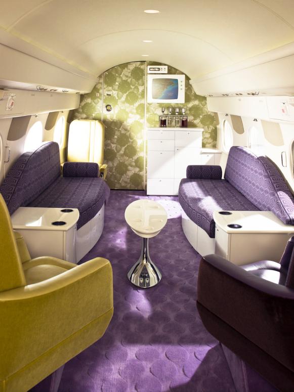 Couch Seating And Luxurious Accents Inside Modern Plane