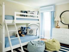 Preppy Blue And White Bunk Room