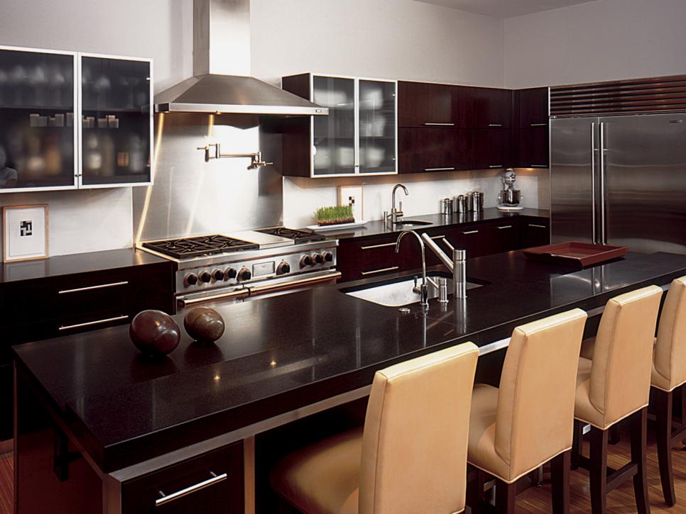 Image of kitchen design with black granite