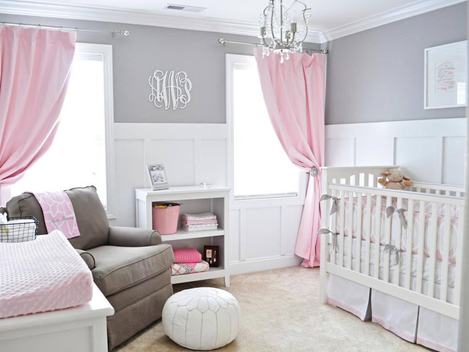pink and grey childrens bedroom