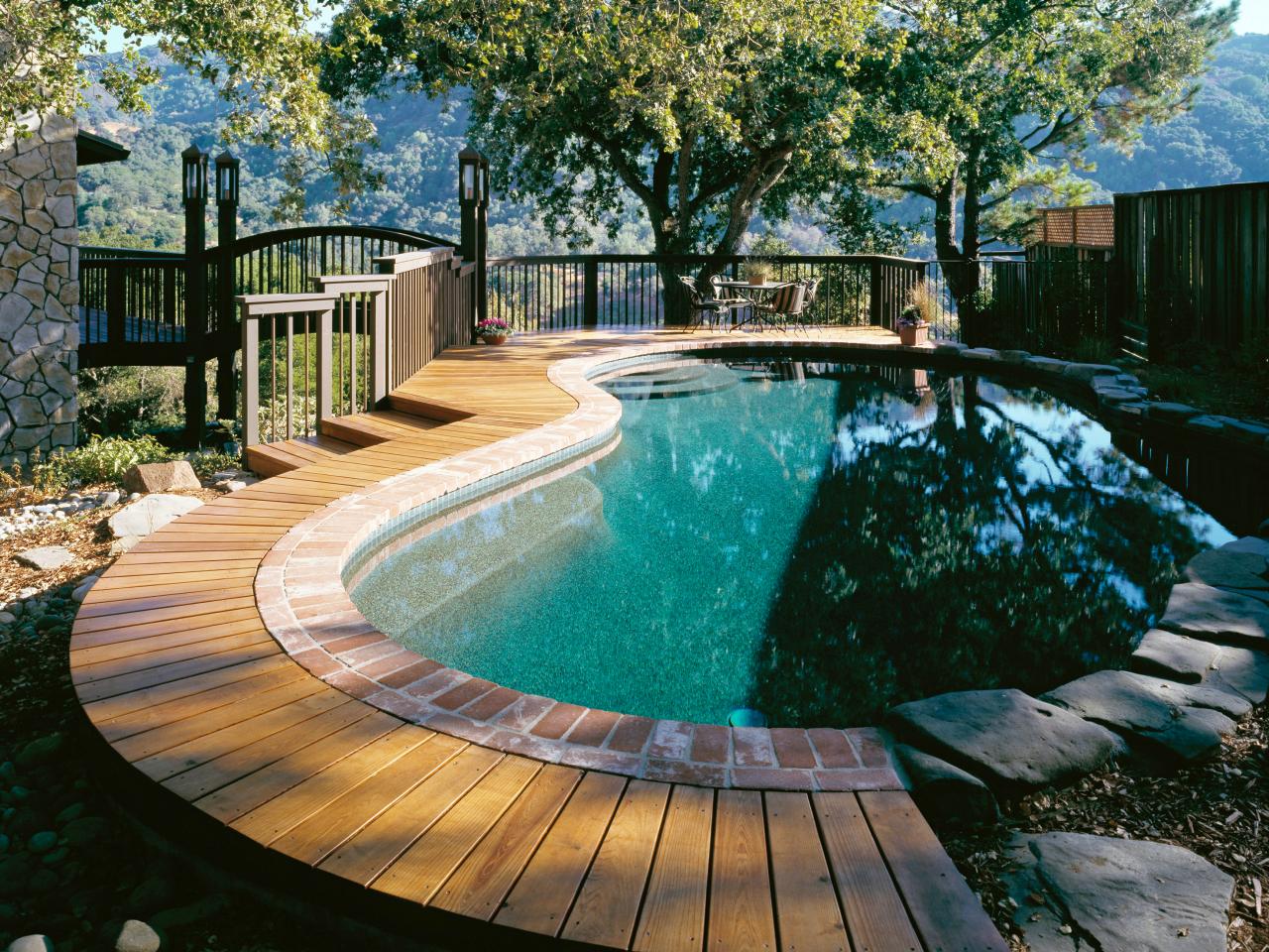 Backyard pool deck