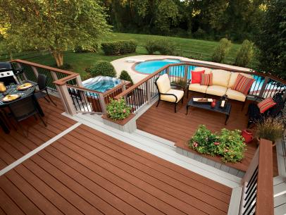 wooden deck ideas for above ground pool