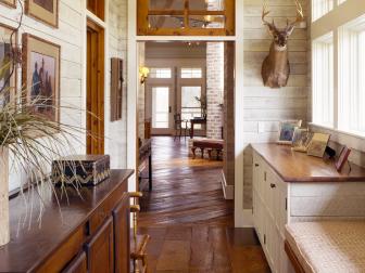 Rustic Cottage-Style Mudroom With Custom, Built-In Storage 