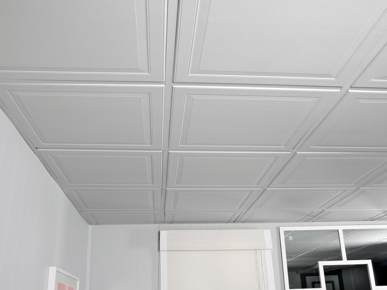 ceiling basement drop garage diy install modern hgrm paneled atlanta ceilings tiles soundproof hgtv grid installing down drywall interior cheap