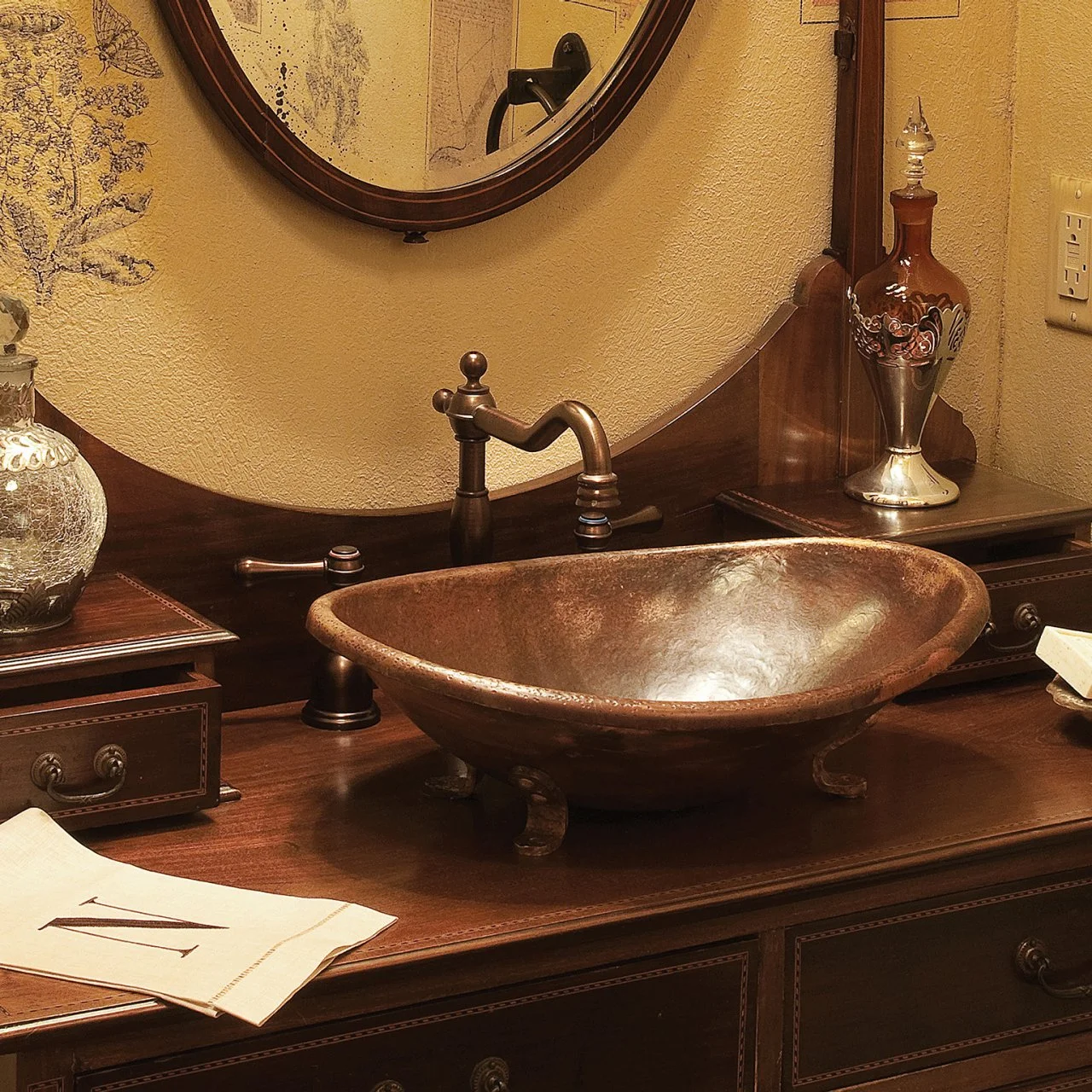 Copper bathroom sinks discount