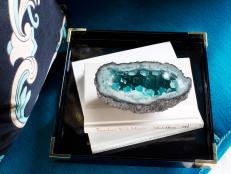 GeodeDesigners decided to use the color palette, texture and sheen of a geode as their inspiration. 