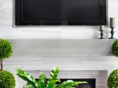 Flat panel tv above the fireplace