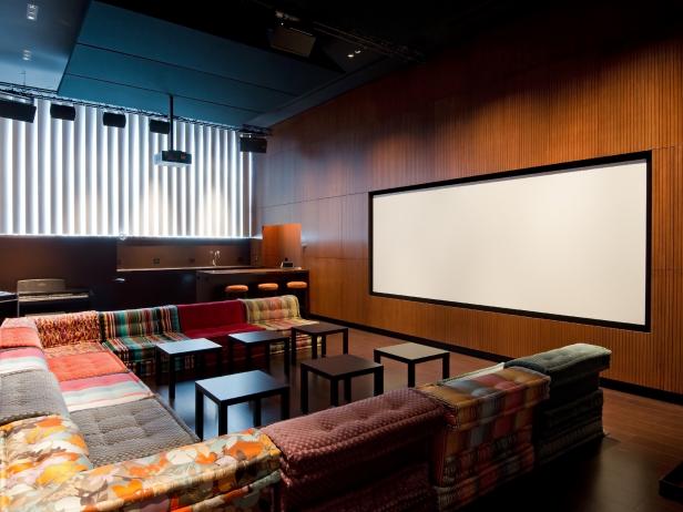 A home theater that also functions as a performance space, gallery and dance club.  Designed to give the client a truly multi-purpose space with superb style.