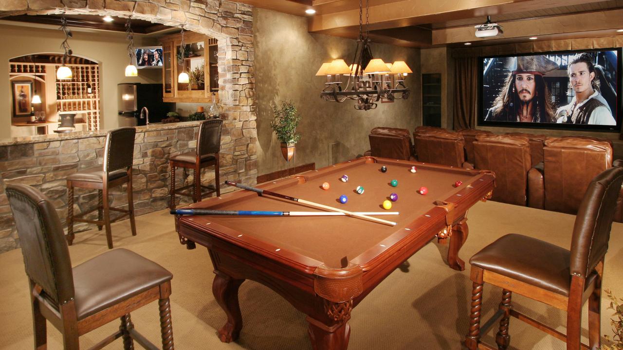 Ultimate Man Cave Ideas: Screens, Pool Table, Theater Seating, Granite