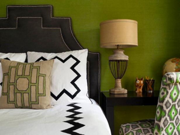 Green and White Bedroom 