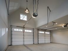 A two-car garage offers clever home-control features, along with storage for tools and sports equipment.