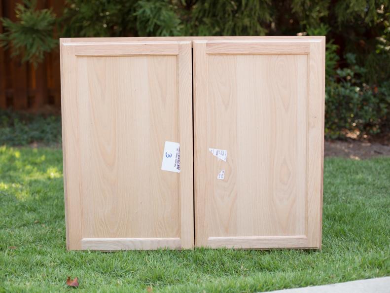 Wood storage cabinet