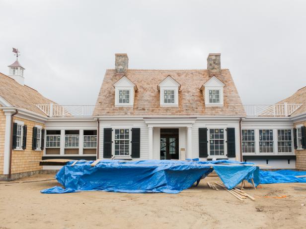The front entrance to the HGTV Dream Home 2015 located on Martha's Vineyard in Edgartown, Massachusetts.