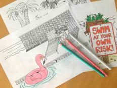 We're getting ready for the premiere of Flip or Flop: Selling Summer with three swimming pool coloring sheets you can download for free! 