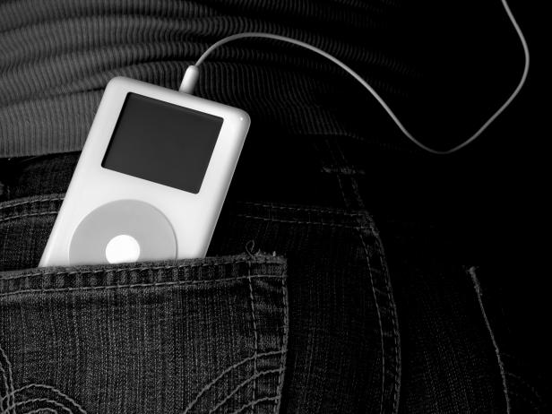 Classic 2nd generation iPod in back jean pocket