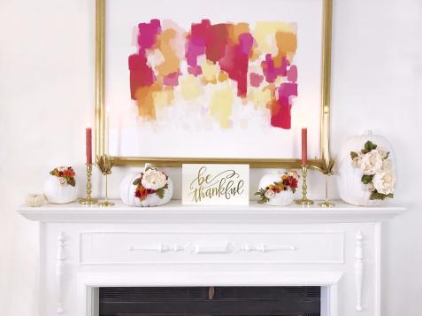 Fall-ify Your Mantel With DIY Floral Pumpkins