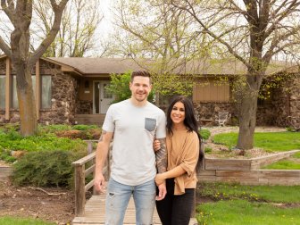 As seen on HGTV’s Farmhouse Fabulous, Chelsea and Cole DeBoer are outside the Kerher-Ligtenberg’s home.