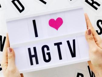 A handmade message board with the phrase "I Heart HGTV"