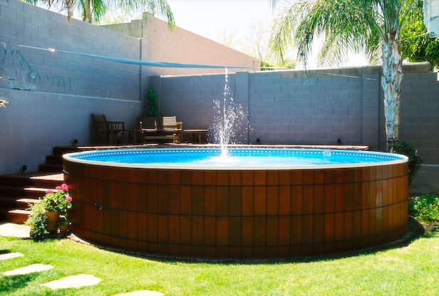 Above Ground Pool Ideas S, Landscaping Around Intex Above Ground Pools