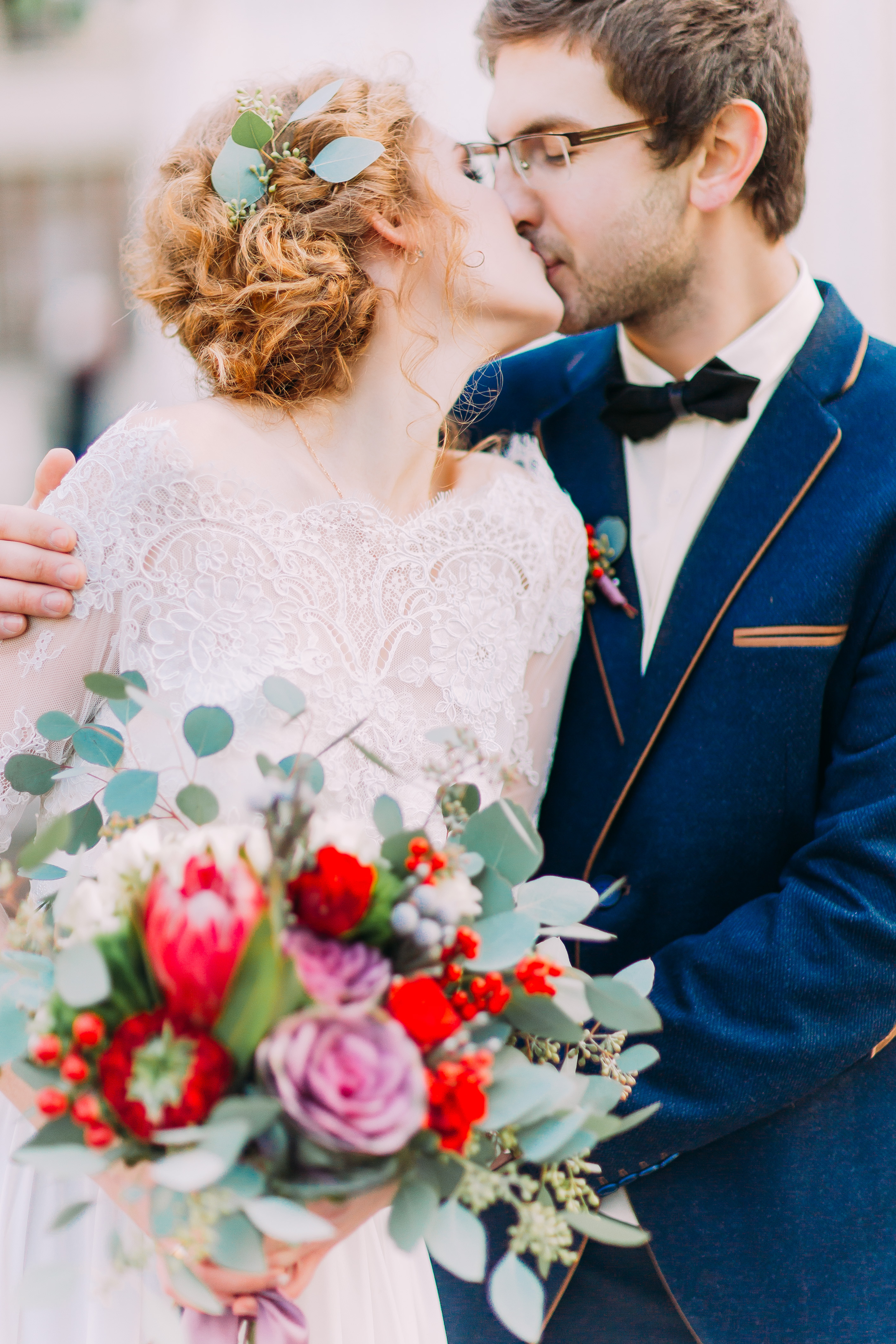 Wedding Color Palettes Couple Kissing